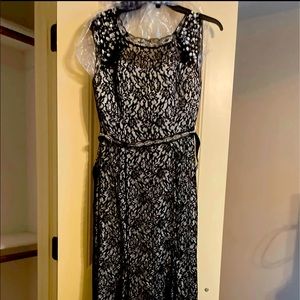 Black and white ball gown